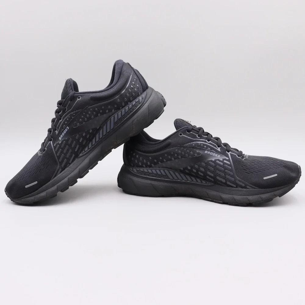 Brooks Adrenaline GTS 21 Mens Running Shoes Triple Black 1103491D020 Size 10 D